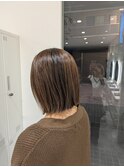 白髪ぼかしx切りぱなしボブ/スタイリング楽ちん【北千住】