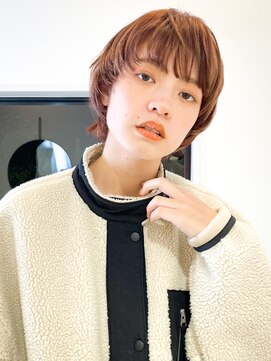 トゥコ(tuco) マッシュショートレイヤー前髪あり暖色カラーオレンジウルフ