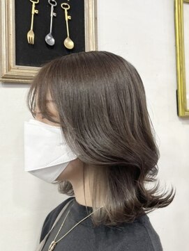 ランプ ヘアー(lamp hair) イヤリングカラー×ホワイトベージュ/lamp 清水