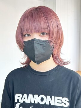 アルバム 池袋(ALBUM) カシスウルフ_シルキーベージュ斜めバング_ba461291