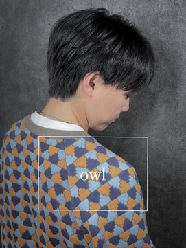 アウル 心斎橋(owl) ダウンパーマ×ビジネスカジュアル×マッシュ×黒髪×ビジカジ