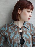 似合わせカットショートボブフルバングレッドブラウンアッシュ4