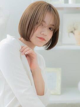 モッズヘア 越谷(mod's hair) 透明感ミルクティーピンク切りっぱなしボブc5越谷20代30代40代