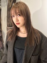 ヴヴ(Bub) 前髪カット ミルクティー　顔周りレイヤー　ストレート　透明感