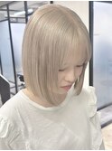 ラベンダーミルクティー大人ガーリーボブこなれミディ胸上