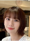 『サザワ』フェザーパーマチェリーブラウンミニウルフ