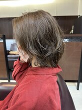 ムース 福島市店(Mousse-88-) ショートミディアムレイヤー コテ巻き風パーマ