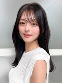 後れ毛が可愛い顔周りレイヤー/ナチュラルアッシュ/顔周り