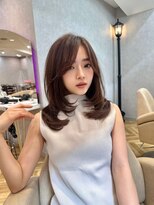 簡単スタイリングヘアセンターパートゆるふわロングハイレイヤー