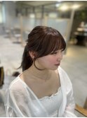 大人気顔まわりカットで結んでも可愛く！