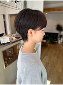 大人可愛い20代30代40代前下がりショートボブ丸みショート◎