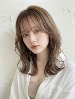 カバーヘア ブリス 戸田公園西口店(COVER HAIR bliss)&nbsp;ミディアムパーマ/顔周りレイヤー/オリーブベージュ艶p戸田公園