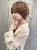 ショートボブ/ミルクブラウン/シースルー/30代40代50代