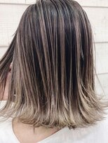 キラ 渋谷(KILLA) ミルクティーベージュ×バレイヤージュ×外ハネボブ【KILLA】