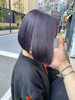 ルーブ トウキョウ(Loob. TOKYO)&nbsp;パープルブルージュ.前下がりボブ.【ハイトーン.ブリーチ.ボブ】