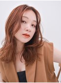 【tetote天王寺】セミディ カール/シアーカラー/オレンジ