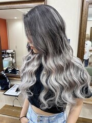 ホワイトシルバー#シールエクステ#バレイヤージュ#韓国#宇都宮