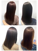 美容室フルール&nbsp;30代40代髪質改善ココアブラウン艶感ストレート透明感赤み消し