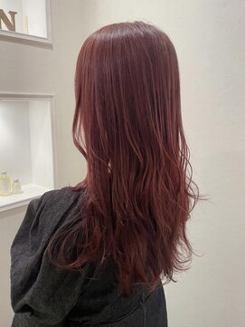 ヘアースペースブルーム リアン 岡町店(HAIR SPACE BLOOM Lien) 【岡町/ブリーチなし】チェリーピンク/艶カラー