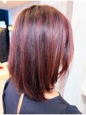 福山美容室Caaryピンク系カラーピンクブラウン高発色20代30代