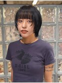 黒髪ショートウルフカット
