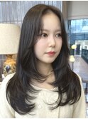 栄黒髪垢抜けレイヤーロングスタイル