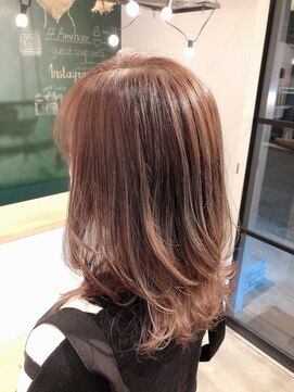 アミィヘアー(Ami Hair) ピンクベージュ×セミロングレイヤー