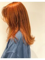 ヴァンキャトル デニム(vingt_quatre denim)&nbsp;外ハネミディアム×ペールオレンジ