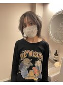 ミルクティーグレージュレイヤーウルフカットケアブリーチ韓国