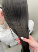 2670黒髪ロイヤルパープルバイカラーうる艶髪逆グラデーション