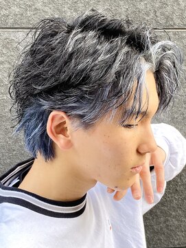 クオル 立川(QOL) メンズインナーカラー／ブリーチカラー／波巻きパーマ