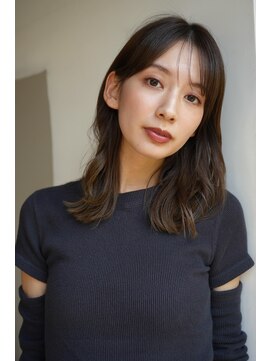 エインアンリー 明治神宮前(AIN.ANLY.) ミディアム、くびれミディアム、毛先パーマ、ナチュラルパーマ