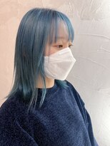 クリコ ヘアーデザイン(CLICQUOT hair design) ハイトーンブルー　×ミディアムスタイル