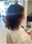 顔まわりデザインパーマ