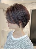 白髪ぼかし/ひし形/癖毛/大人ショートボブ/60代50代40代