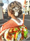 成人式アレンジ卒業式ヘア和装シニヨン