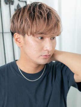 モッズヘアー メン 戸田公園店(mod's hair men) 20代30代ハイトーンカラー波巻きパーマフェザーマッシュf戸田