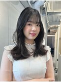ゆるふわセミロング◆くびれ巻き×透明感カラー[千葉]
