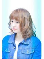 リスペクト マンボ(RESPECT MAMBO)&nbsp;アンブレラカラー/ウェーブパーマ/こなれミディ/前髪/豊田