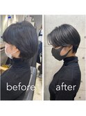 【中西里美】黒髪/ハンサムショート/夏のヘアアレンジ町田