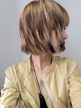 ヤント(yant) ワンレンボブ×デザインカラー