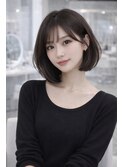 大人韓国風ボブ ダークブラウン