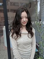 スーリール 福岡別府店(Sourire) ブリーチなしカラー オリーブベージュ レイヤー 韓国ヘア 20代