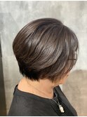 【三鷹/髪質改善】赤みを抑えた透明感グレー◇大人ショートボブ