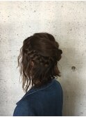 編みこみハーフアップ