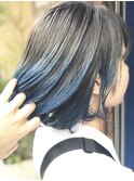 ダークグレージュ×ブルー