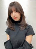 顔まわりレイヤーカット/顔まわりカット/シースルーバング