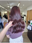 ピンクラベンダー　赤紫　ブリーチ無しカラー