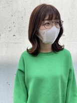 ヘアデザイン ソラ(Sola)&nbsp;柔らか暗髪アプリコットブラウン×S字ウェーブ結べるボブ