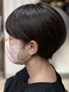 ヘアークリアー 春日部 大人可愛い耳かけショートスタイルバーム仕上げ/30代40代50代